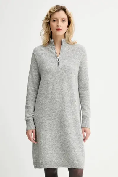 Šaty s příměsí vlny Marc O'Polo šedá barva, mini, 5000006932