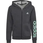 adidas LINEAR FULL-ZIP HOODIE Dívčí mikina, tmavě šedá, velikost