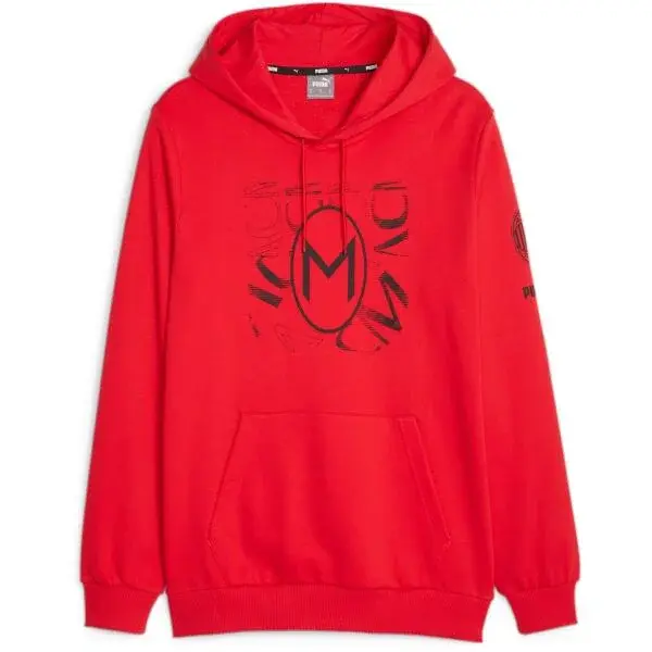 Puma ACM FOOTBALLCORE GRAPHIC HOODIE Pánská fotbalová mikina, červená, velikost