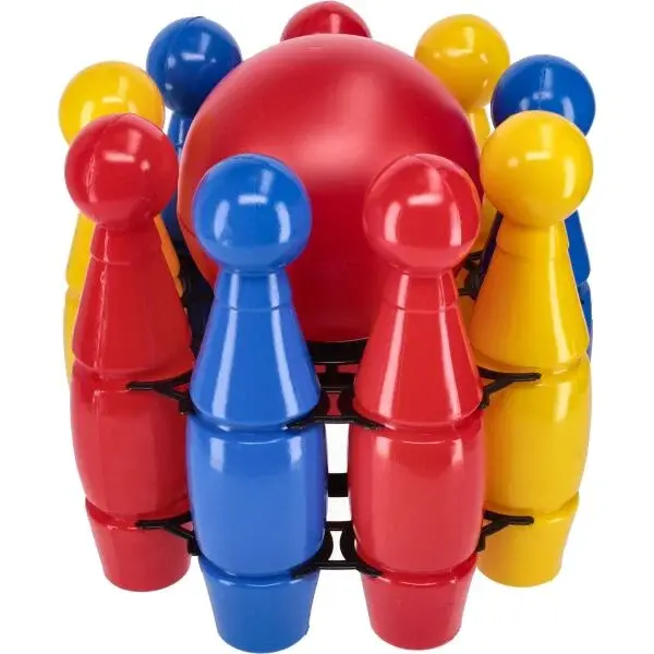 RELAKS-TOYS BOWLING PINS WITH A LARGE BOWLING BALL Sada kuželek s koulí, mix, velikost