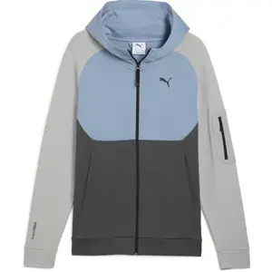 Puma TECH FZ HOODIE Pánská mikina, tmavě šedá, velikost