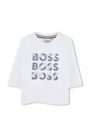 Dětské bavlněné tričko s dlouhým rukávem BOSS