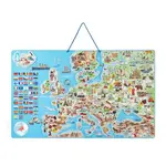 Woody Magnetická mapa EURÓPY, spoločenská hra 3 v 1, v CZ jazyku