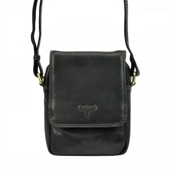 Pánská kožená taška s klopou Warvick, černá