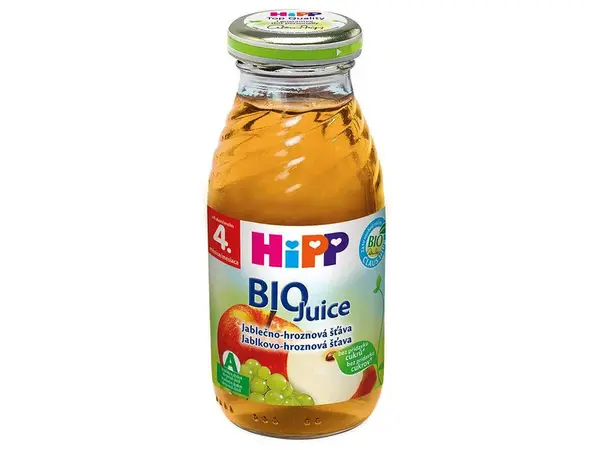 Hipp 100% Jablečno-hroznová šťáva Bio 4/6m 200ml