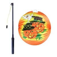 Lampión Halloween veselá tekvica 25 cm so svietiacou paličkou 39 cm