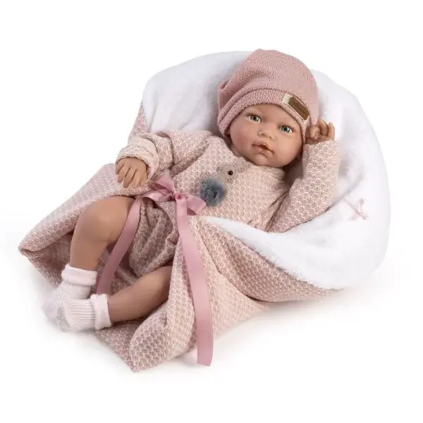 Guca 10220 BLANCA - realistická bábika bábätko so zvukmi a mäkkým látkovým telom - 38 cm