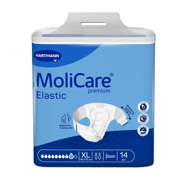 Kalhotky zalepovací Molicare Elastic 9 kapek XL boky 140-175cm 3951ml 14ks
