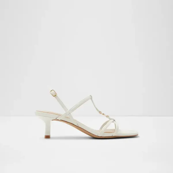 Biele dámske sandále na podpätku ALDO Josefina