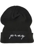 Pray Embroidery Beanie Black/White