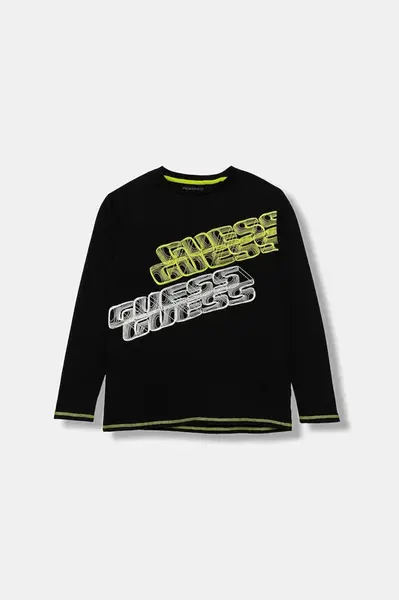 Detská bavlnená košeľa s dlhým rukávom Guess