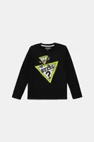 Detská bavlnená košeľa s dlhým rukávom Guess