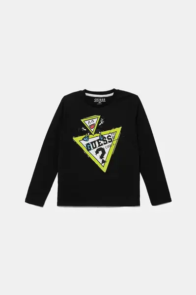 Detská bavlnená košeľa s dlhým rukávom Guess