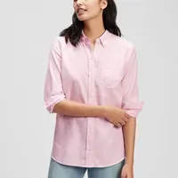 GAP Košeľa fitted boyfriend shirt in oxford Ružová