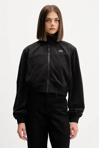 Mikina Tommy Jeans dámská, černá barva, hladká, DW0DW21606