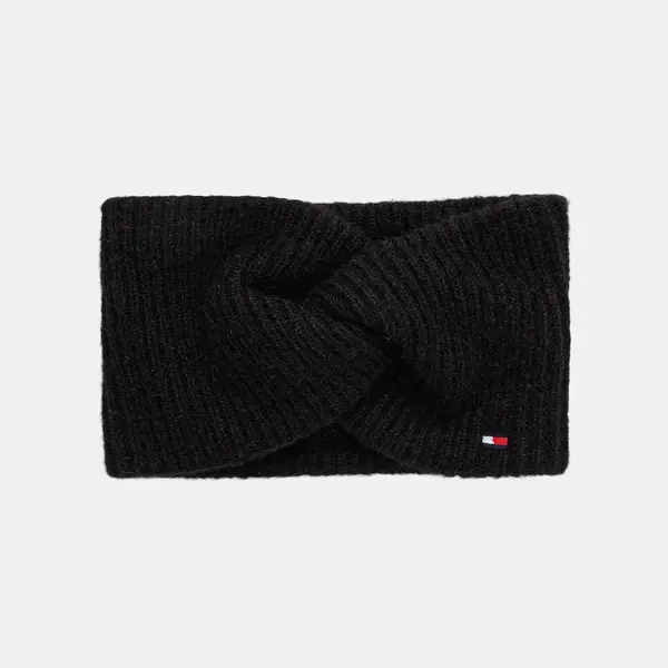 Čelenka s přídavkem vlny Tommy Hilfiger černá barva, AW0AW17778
