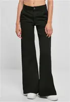 Women's high-waisted Chino trousers with wide legs in black