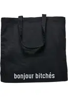 Bonjour Bitches Oversize Canvas Bag Black
