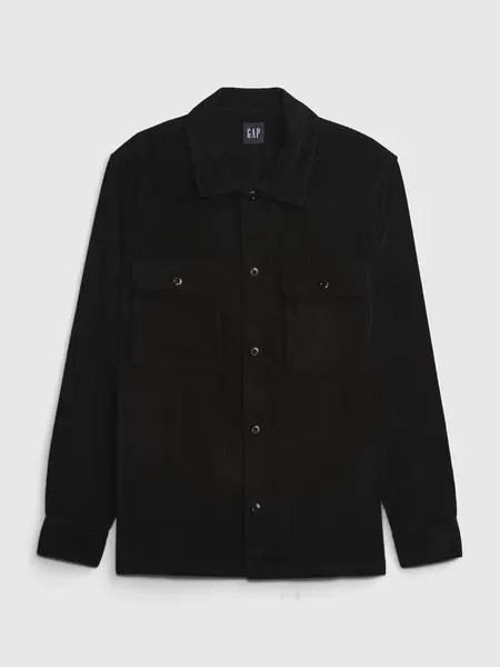 Čierna pánska vrchná menčestrová košeľa GAP