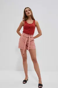 Marisse Plain Shorts With Ties L-Sh-3723 Terra Cotta