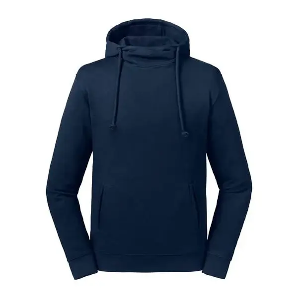 Granatowa bluza unisex Pure Organic High Collar Hooded Sweat Russell