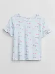 Svetlomodré dievčenské vzorované tričko s volánmi GAP