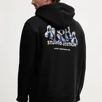 Mikina Alpha Industries čierna farba, s kapucňou, s potlačou, 156339.03