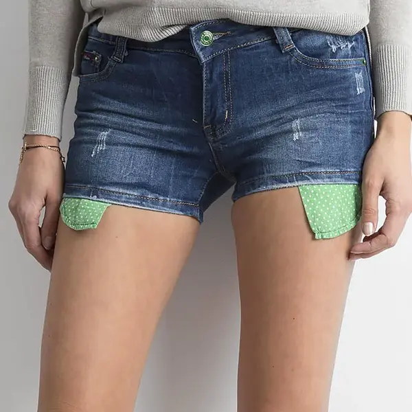 Women's blue denim shorts