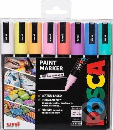 Sada akrylových popisovačů 1,8-2,5 mm (pastelové barvy 8 ks)