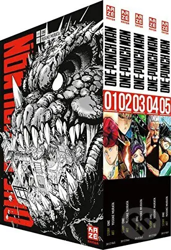 One Punch Man - Band 1-5 (Im Sammelschuber) - Yusuke Murata, ONE - kniha z kategorie Komiksy