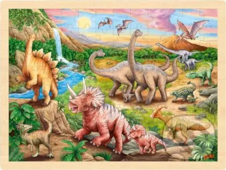 Dinosauří stezka (Dřevěné puzzle) - puzzle z kategorie Maxi dílky
