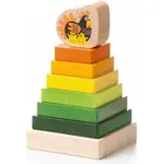 CUBIKA 15276 Barevná pyramida se slepičkou - dřevěná skládačka 8 dílů