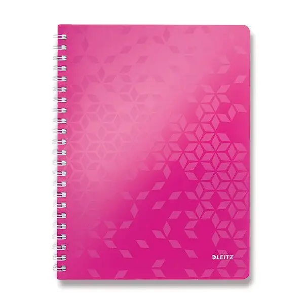 Kroužkový blok Leitz Wow A4, linkovaný, 80 listů - růžový