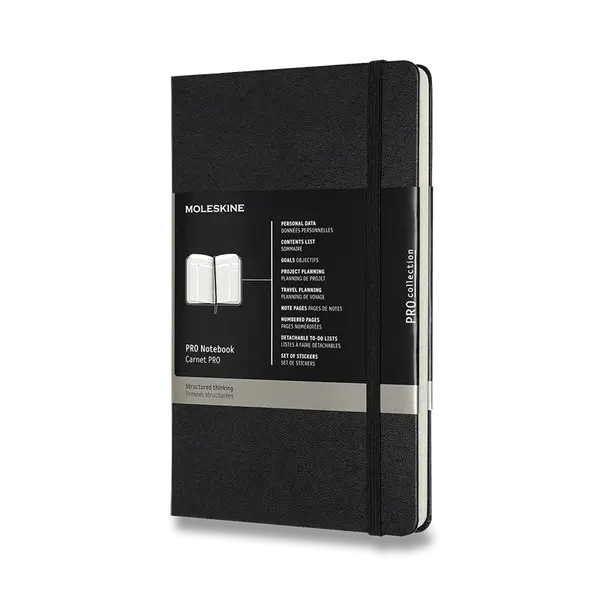 Zápisník Moleskine Professional - tvrdé desky, L - černý