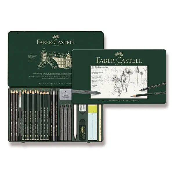 Grafitové tužky Faber-Castell Pitt Monochrome Graphite sada 26 ks