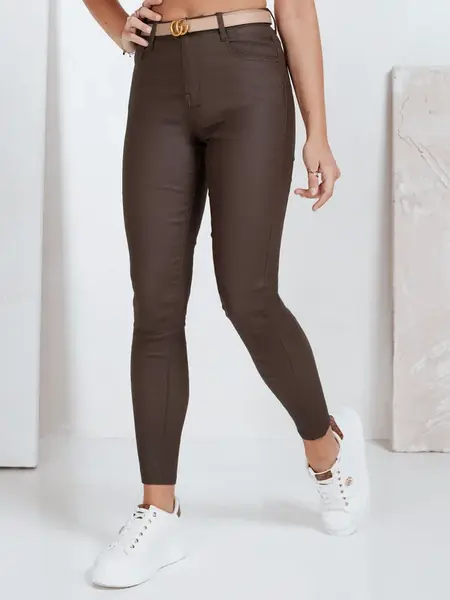 Spodnie damskie woskowane brązowe Dstreet