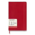 Diář Moleskine 2026 - měkké desky, L, denní, červený
