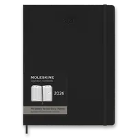 Diář Moleskine 2026 - PRO, tvrdé desky, XL, týdenní, vertikální, černý