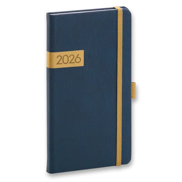 Kapesní diář Presco Twill 2026 - modrý