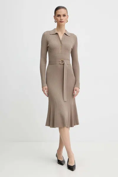 Šaty Marciano Guess AGATHE béžová barva, maxi, 5BGK07 5891Z