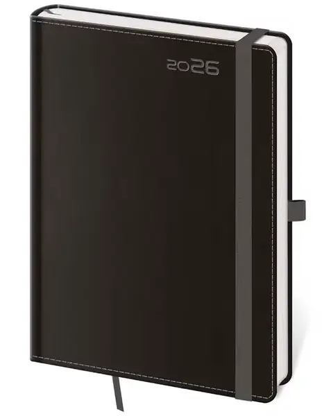 Týdenní diář 2026 B6 Double Black s poutkem