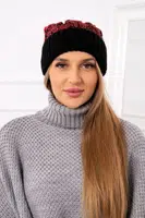 marka niezdefiniowana Dámská čepice s bambulí Abigail K326 black+malmine