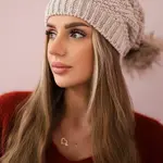 marka niezdefiniowana Sandra K210 tmavě béžová fleecová čepice