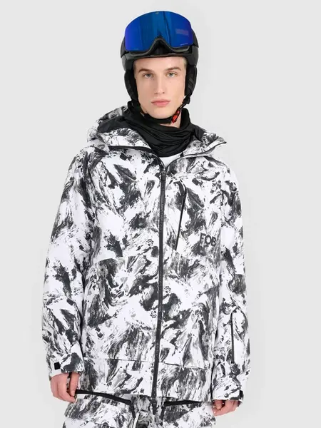 Pánská snowboardová bunda 4f membrána 15000 černá/bílá xl