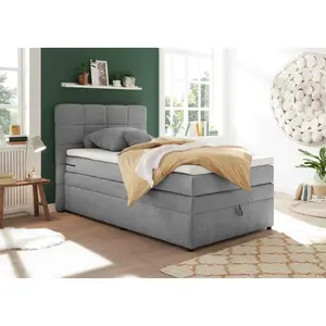 MID.YOU POSTEL BOXSPRING, 120/200 cm, světle šedá