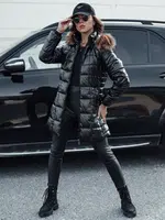 Kurtka damska czarna WINTERZIP z kapturem Dstreet