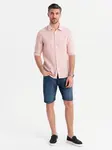 Ombre Men's denim shorts with classic cut - dark blue