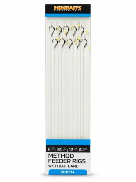 Mikbaits method feeder nadväzce s elastickým krúžkom 10 ks - veľkosť háčika 6