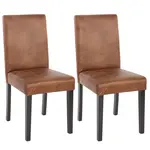 MCW JÍDELNÍ ŽIDLE TEXTIL Hnědá, sada 2 ks