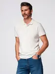 Ombre Polo shirt in cotton pique knit - ecru